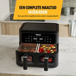 Tristar Dubbele Airfryer FR-9429 - 2x 4,5 Liter - Dubbele Mand - Kijkvenster - 9L - 2500W — thumbnail 8