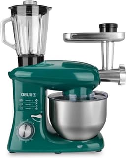 Foodprocessor Met 7 Accessoires - Mengbeker - Vleesmolen - Grote Kom - Beschermdeksel - Garde - Mixer En Kneedmachine - Groen - 6 Liter — thumbnail 1