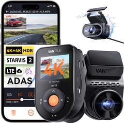 Vantrue S1 Pro Max 4K+4K Dashcam Voor- en Achterkant, Dual 2160P Dashcam met STARVIS 2 HDR PlatePix™ Nachtzicht, 5GHz WiFi, GPS-snelheid, 24/7 Parkeermodus, ADAS/BSD, Optionele LTE, Ondersteunt tot 1TB Max — thumbnail 1
