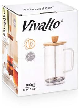 Theepot Vivalto SW8132 600ML Natuurlijk Bamboe Borosilicaatglas 600 ml — thumbnail 2