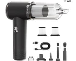 RFWR® Krachtige Draadloze Handstofzuiger - 12000Pa Vermogen & 3-in-1 Functie voor Auto en Huishouden