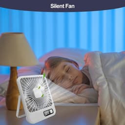 RFWR® Stille Tafelventilator USB met 5 Snelheden - Draadloze Mini Bureaventilator voor Kantoor, Slaapkamer en Camping — thumbnail 2