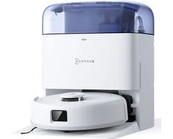 ECOVACS - DEEBOT Mini Blauw - compacte Robotstofzuiger - 9.000 Pa zuigkracht- Zelfreinigende Robotstofzuiger met Warmwater – Dweilsysteem - Automatisch Leegstation - Geschikt voor dierenharen