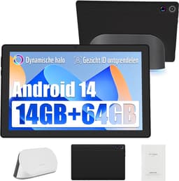 kotsren A10PRO - Android 14 Tablet- 10.1 inch - 14(3+11)GB RAM/64GB ROM– met oplaadbaar stereoluidspreker-audiodock - Zwart — thumbnail 1