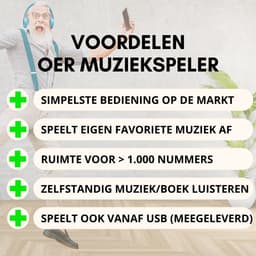 OER Muziekspeler - Simpele Bediening Met 1 Knop - Voor Senioren met Dementie - Dementie Hulpmiddel - Muziek en Dementie - 4GB Geheugen - Walnoot — thumbnail 5