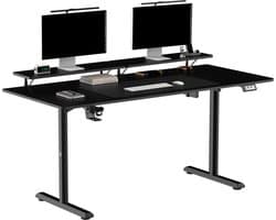 Ultradesk HIGHLANDER XXL – Bureau voor Gaming, Kantoor & Home Office – Zwart – 160 x 70 cm – Elektrisch verstelbaar – Ergonomisch