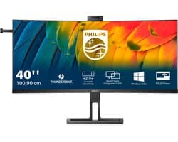 Philips 40B1U6903CH 6000 Series - LED-monitor - gebogen - USB - 39.7" - 5120 x 2160 WUHD @ 75 Hz - IPS - 300 cdm² - 1000:1 - HDR10 - 4 ms - Thunderbolt 4, 2xHDMI, DisplayPort - luidsprekers - textuurzwart