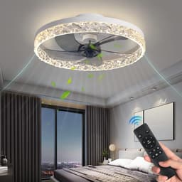 Ventilator Lamp - Plafondventilator Wit - Smart Lamp - Met Dimmer - 6 Standen Ventilator - Keuken Lamp - Woonkamerlamp - Moderne lamp — thumbnail 1