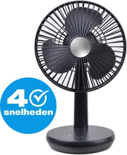 Bureau Ventilator Draadloos - Stille Mini Kleine USB Fan - Hand ventilatoren - Zwart - Silvergear — thumbnail 1