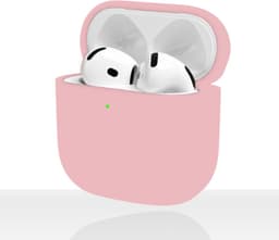 Enluxe Case geschikt voor Airpods 4 – Licht Roze - Premium Siliconen Hoesje, Valbescherming & Spatwaterdicht, Draadloos Opladen Compatibel — thumbnail 1
