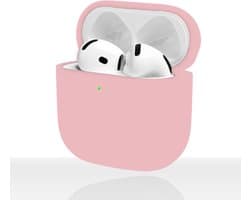 Enluxe Case geschikt voor Airpods 4 – Licht Roze - Premium Siliconen Hoesje, Valbescherming & Spatwaterdicht, Draadloos Opladen Compatibel