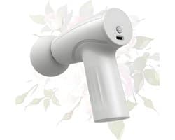Mini-massagepistool - Draagbare spiertherapie, diepe weefselpercussiemassage voor atleten, pijnverlichting en herstel, stille technologie, 6 opzetstukken, voor mannen en vrouwen, wit