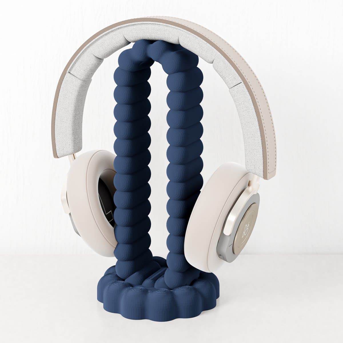 Headset houder blauw - Fleuriek koptelefoon houder - Headset stand bureau accessoire - Pastel kawaii headphone stand - Game accessoires voor koptelefoon — afbeelding 1