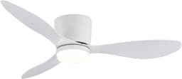 Livano Plafondventilator - Met Verlichting - Plafond Ventilator - Met Lamp - Plafonniere Met Ventilator - Met Licht - Wit - 105cm — thumbnail 1