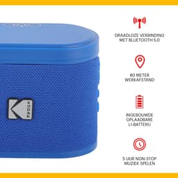 Kodak SoundBrix Bluetooth Speaker – Draadloze Muziek Box – 5W RMS – Blauw — thumbnail 2