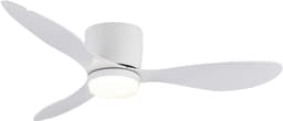 Nivard Plafondventilator - Met Verlichting - Plafond Ventilator - Met Lamp - Plafonniere Met Ventilator - Met Licht - Wit - 106cm — thumbnail 1