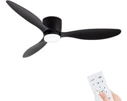 Livano Plafondventilator - Met Verlichting - Plafond Ventilator - Met Lamp - Plafonniere Met Ventilator - Met Licht - Zwart - 106cm
