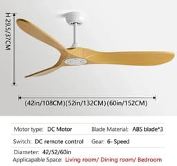 Nivard Plafondventilator - Met Verlichting - Plafond Ventilator - Met Lamp - Plafonniere Met Ventilator - Licht Hout/Wit - 90cm — thumbnail 2
