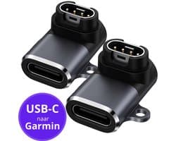 Twenty4seven® Oplaad Connector 90 Graden - 2 Stuks - Geschikt voor Garmin Smartwatch - USB-C naar Garmin Voeding Adapter & Oplader
