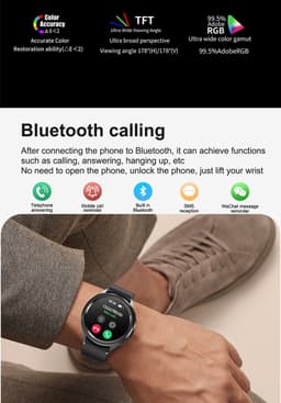 Knobbout Slimme Bluetooth Smartwatch 1.46" – Full HD Kleuren Display – Hartslag & Bloeddruk & Bloedzuurstof – Bluetooth Bellen, Muziek, AI Spraakbesturing – Vrouwen Gezondheid, Waterdicht – iOS & Android - Zilver staal+silicone horlogebandjes — thumbnail 5