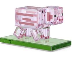 Swarovski beeldjes Minecraft Pig 5701273 | decoratieobject kristallen figuur roze, glanzende stijl, blokkerig ontwerp