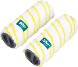 Sillar, 2 x rollers, geschikt voor elektrische mop Karcher EWM 2 FC3 FC5 FC7, van microvezel, vervangende rollen, herbruikbaar, wasbaar, wit/geel — thumbnail 1
