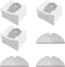 Accessoires - geschikt voor Roborock T8/Q7+ / Q7 Max+ robotstofzuiger - 3 stofzakken + 3 dweilmatten — thumbnail 1