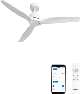 CREATE - Plafondventilator 40W silent Ø132 cm - Met Wifi - Met Afstandsbediening - 6 Snelheden - Timer - Zomer/Winter functie - Wit - WIND STYLANCE — thumbnail 1