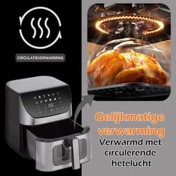 Digitale Airfryer XXL Hetelucht friteuse Sinaopus 8001-8L Grote Capaciteit voor 5 Personen-Snelle Opwarming-12 Voorgeprogrammeerde Functies-eenvoudig te reinigen-LED display — thumbnail 3
