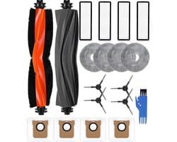 PolkaHome® accessoireset geschikt voor Xiaomi X20+ / Dreame L10s Ultra / L10 Ultra / L10 Prime robotstofzuiger – 2 hoofdborstels, 4 filters, 4 dweilpads, 4 zijborstels, 4 stofzakken, 1 reinigingsborstel, reserveonderdelen