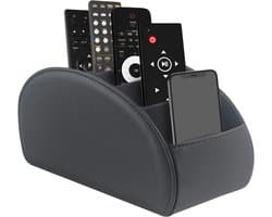 Afstandsbediening Organiser - Afstandsbediening Houder - Afstandsbedieningen - Afstandsbediening Opbergdoos - Kunstleer - Universeel - Televisie Accessoires - 5 vakken - organisator - Houder Bureau Organizer - Zwart