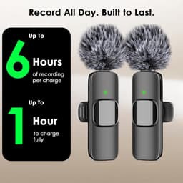 Draadloze Microfoon - 2 Stuks - Microfoon Draadloos - Dasspeld Microfoon Draadloos - Microfoon Bluetooth - Lavalier Microfoon - Geschikt Voor Alle Telefoons - Lavalier - Microfoons - Plug & Play — thumbnail 5