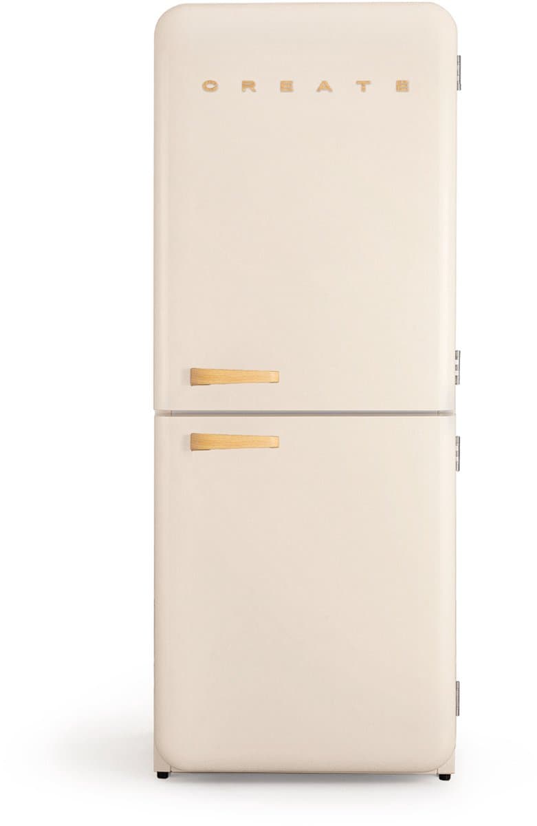 CREATE - Koelkast in retro stijl - Gebroken wit, Hout - FRIDGE RETRO COMBI 401 L — afbeelding 1