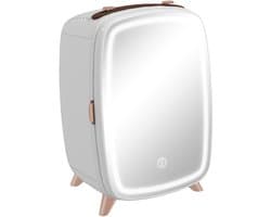 HOMCOM-Mini Kühlschrank-Kunststoff, Glas-24,3L x 19,4B x 35,6H cm-Weiß
