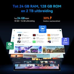 KINGRID T90 Tablet - 11 inch - 24GB RAM+128GB ROM - 8000mAh - Android 16 - Gaming Tablet - Met Toetsenbord - Hoes - Stylus - Muis - Gemini AI - Widevine L1 - GPS - Grijs — thumbnail 8