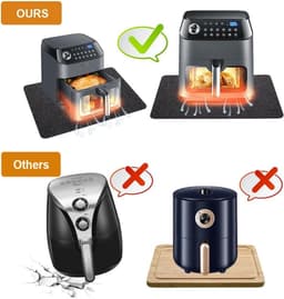 4x Air Fryer Mat 44x30cm - Hittebestendige matte - Hitte-Isolerende Placemats - Beschermmat - Hittebestendige en Vuurvaste Keukenmat voor Apparaat - Waterdicht en Antislip - Keuken Accessoire - Geschikt voor Airfryer Koffiezetapparaat Keukenblad — thumbnail 10