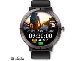 Wiesba Smartwatch Ultra-performance 76 - Sporthorloge met Hartslagmeter -Stappenteller - Sport Horloge met Belfunctie - Smart Watch Saturatiemeter - Smartwatch 1.32inch - 466*466 Resolutie - GPS - Android/iOS - Zwart