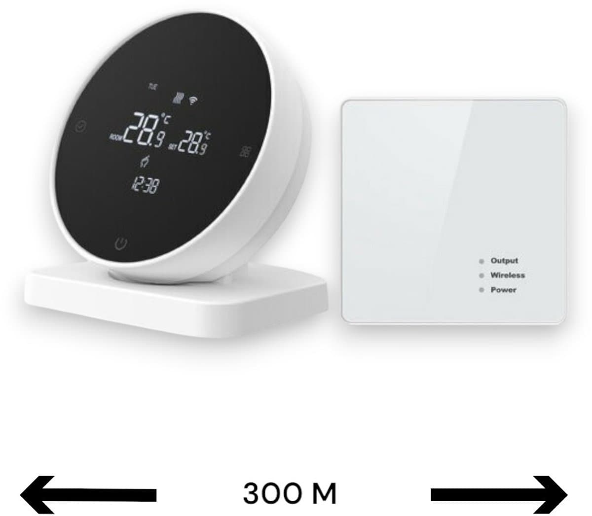 Draadloze thermostaat | Wifi | Touchscreen bediening | Opbouwmontage | CV installatie | Tuya Smart Life | Spraakbesturing Google Alexa | Wit — afbeelding 1