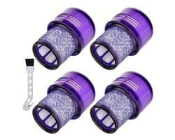 17 Parts – 4-Pack HEPA Motorfilters 970013-02 – Geschikt voor Dyson V11 & V15 Steelstofzuigers – Compatibel met SV14, SV17, SV22 – Wasbare Vervangende Filters – Voor Absolute, Pro, Total Clean, Torque Drive, Animal & Parquet