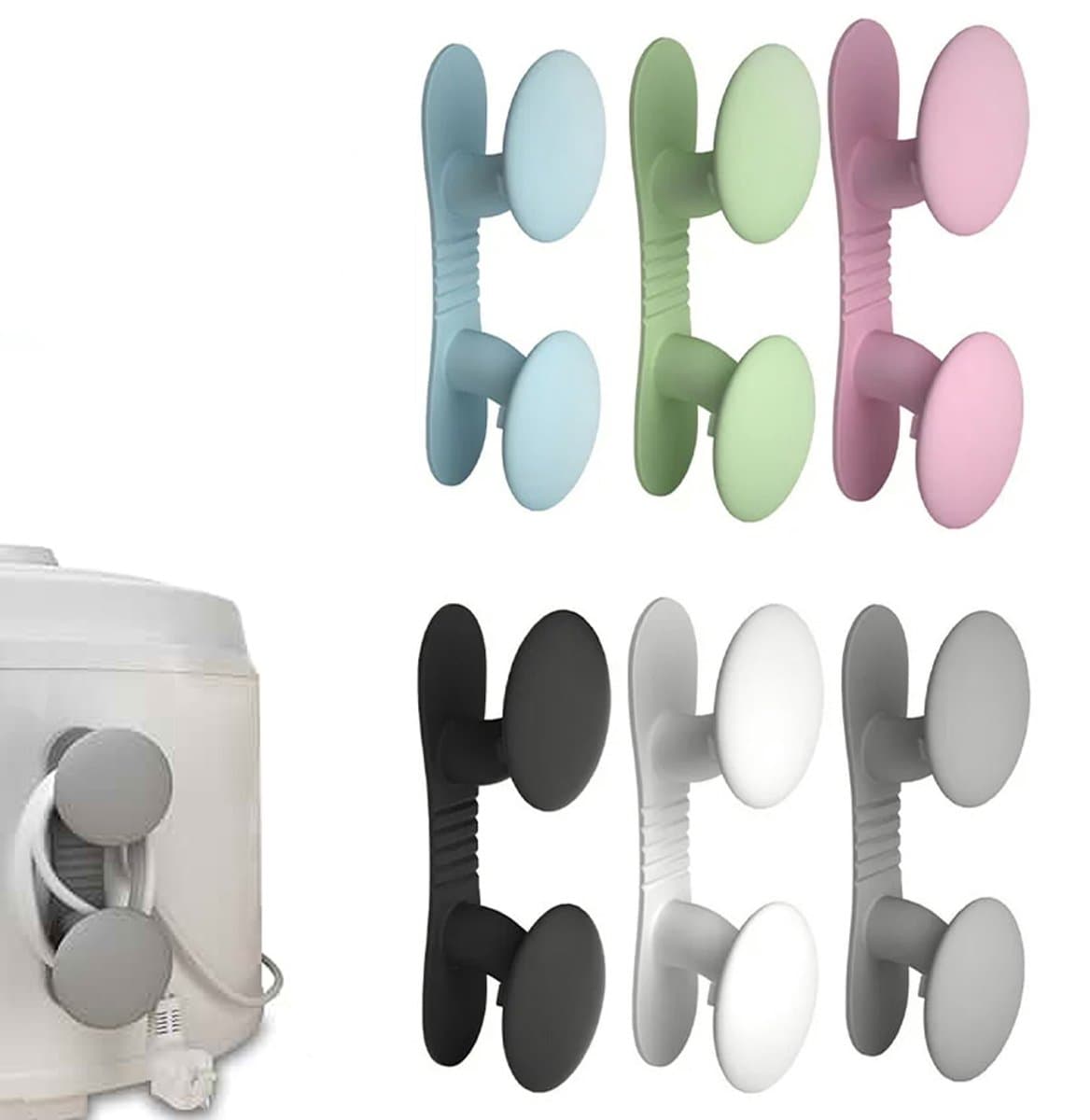 6x Kabel organiser - Kabelhouder - Kabelhaspels - Winder Snoer Clip - Kabel Draad Clips - Snoer Houder - Kabel Houder Clips - Kabelhaspel Apparaten - kabelgeleiding - Zelfklevend - Voor USB Kabels, Draden, Mixers, Koffiemachines, Air Fryers — afbeelding 1
