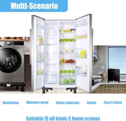 Universele Verhoogde Onderzetter - Voor Mini Koelkast, Wasmachine & Droger | 4 Sterke Poten + Hoogte Verstelbaar (42-63cm) | Zwart | Trillingsdempend — thumbnail 5