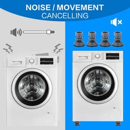 4 stuks - Schokdempers voor wasmachine - Verstelbare schokdempers - Anti-vibratie pads - Verhoog pads - Antislip - Zwart - Geschikt voor huishoudelijke apparaten, tafelpoten — thumbnail 5