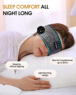 RFWR® Draadloze Slaap Hoofdtelefoon met HD Geluid en Comfortabele Hoofdband — thumbnail 8