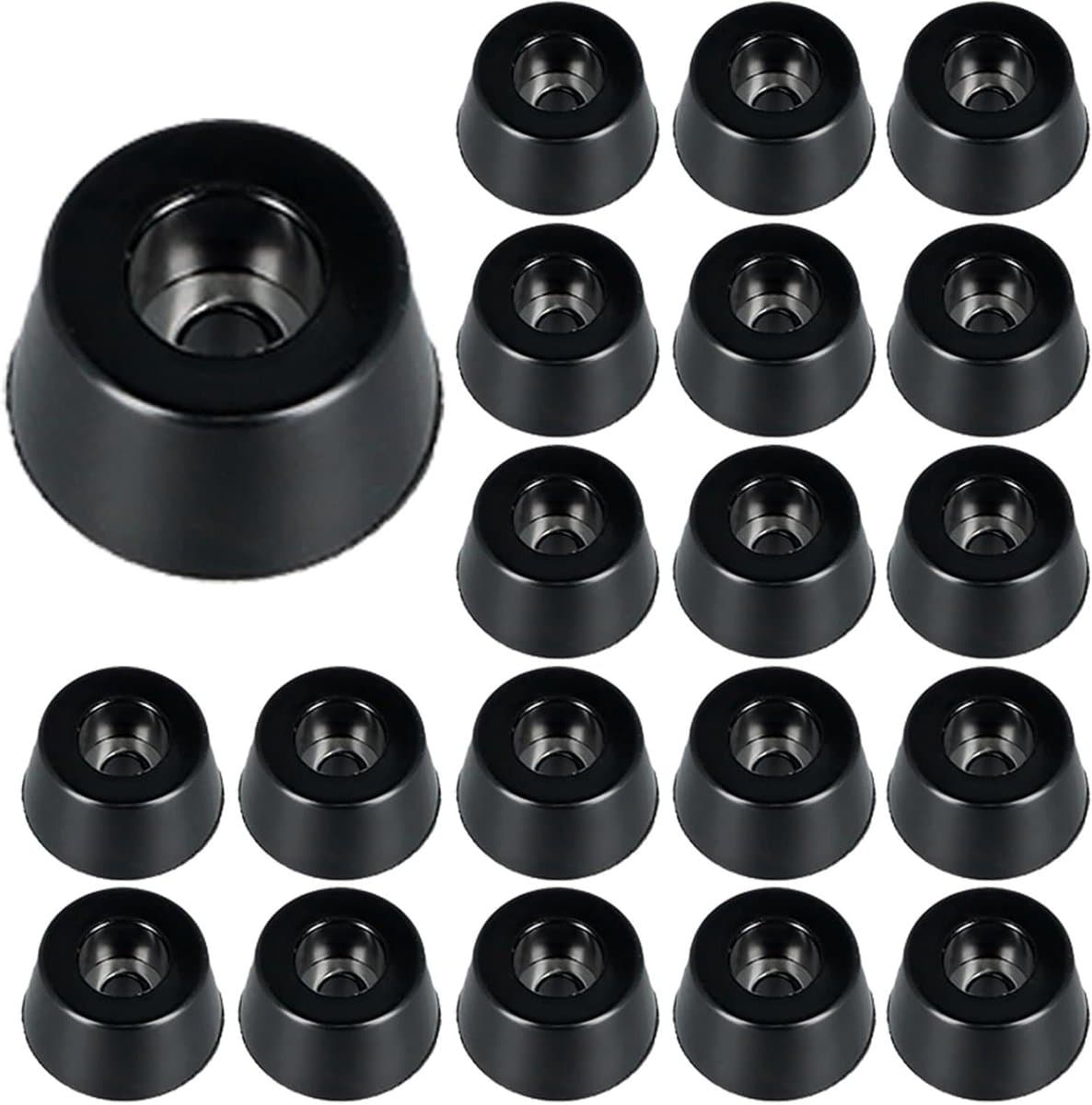 Zeynomax - Rubberen voetjes met metalen schijf voor geluidsabsorptie zwart 15 x 12 x 8 mm — afbeelding 1