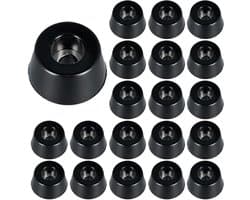 Zeynomax - Rubberen voetjes met metalen schijf voor geluidsabsorptie zwart 15 x 12 x 8 mm