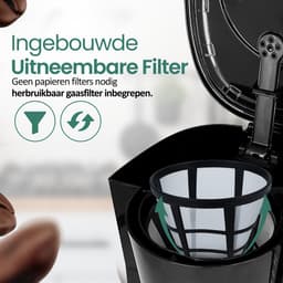 Emerio Koffiezetapparaat met dubbele Thermoskan - 1L Filterkoffie - 8 kopjes per keer - Non-Drip systeem - ook geschikt voor Camping - CME-125050 Zwart — thumbnail 2