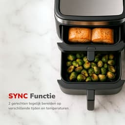 alpina Dubbele Airfryer XXL - 2 x 5.5L Manden - Heteluchtfriteuse 11 Liter - 12 Programma's - 2800 W - Zwart — thumbnail 2