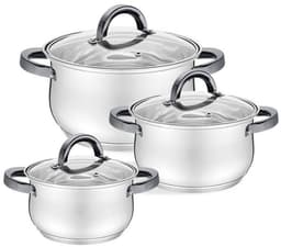Maestro MR-3522-6M-BLACK - Pannenset - RVS - 6 Delig - Zwarte Handgrepen — thumbnail 1