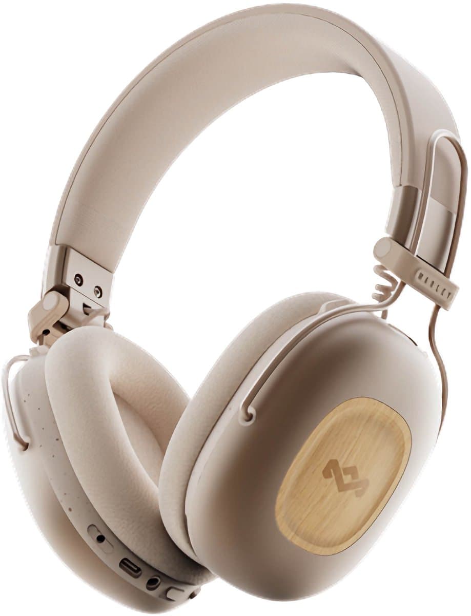 House of Marley Positive Vibration Rebel ANC OverEar Koptelefoon – Bluetooth Hoofdtelefoon - 130 uur Afspeeltijd – Bluetooth 5.4 – Comfortabel Design – Ecofriendly materialen – 40 MM Drivers - Cream — afbeelding 1