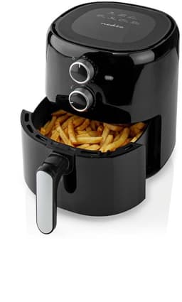 Nedis Airfryer – 3L – Heteluchtfriteuse – Gezond Frituren – Tijdschakelaar – Analoog – Compact – Zwart — thumbnail 9
